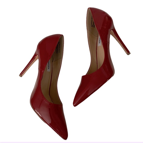 Steve Madden Altisha Pointed Toe Faux Patent Leather Stiletto Heels 8 - Picture 5 of 7